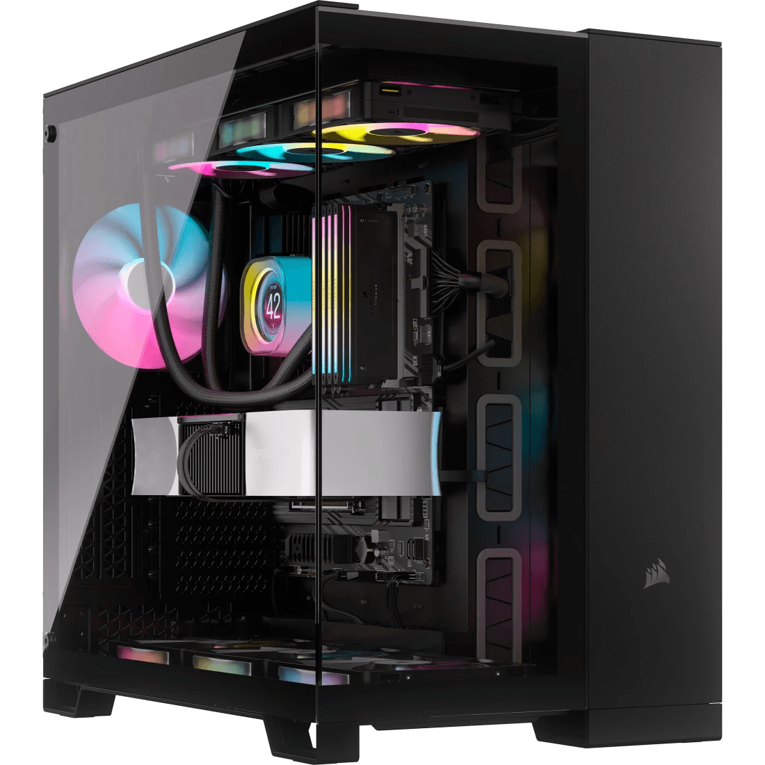 PC Case - Black - Corsair 6500X Mid-Tower Dual Chamber - Image 01 www.pcwalaonline.com