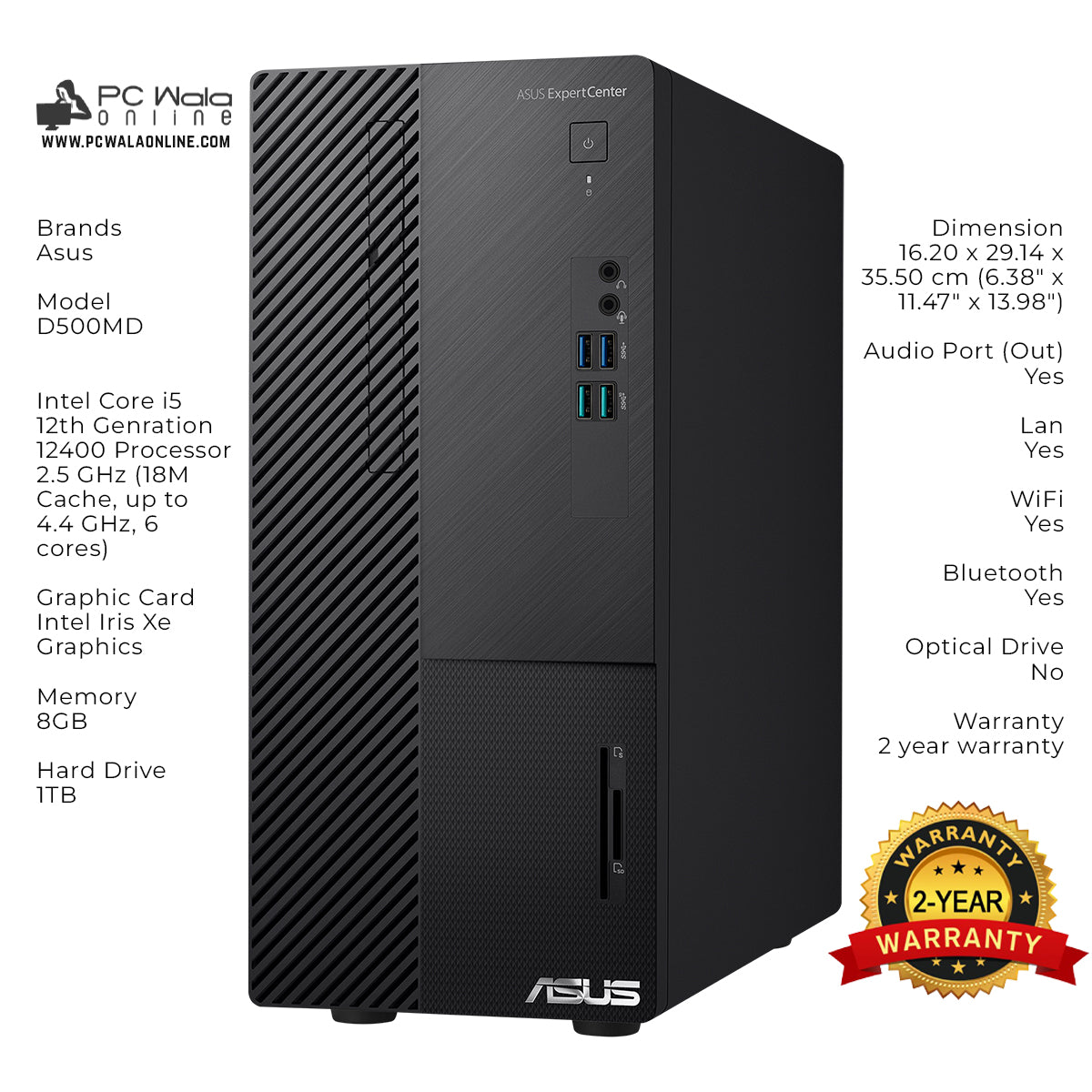 Asus ExpertCenter D5 Mini Tower Core i5 12th Gen (2 Year Warranty)