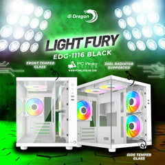 eDragon Light Fury EG-1116 White | Without RGB Fan Kit